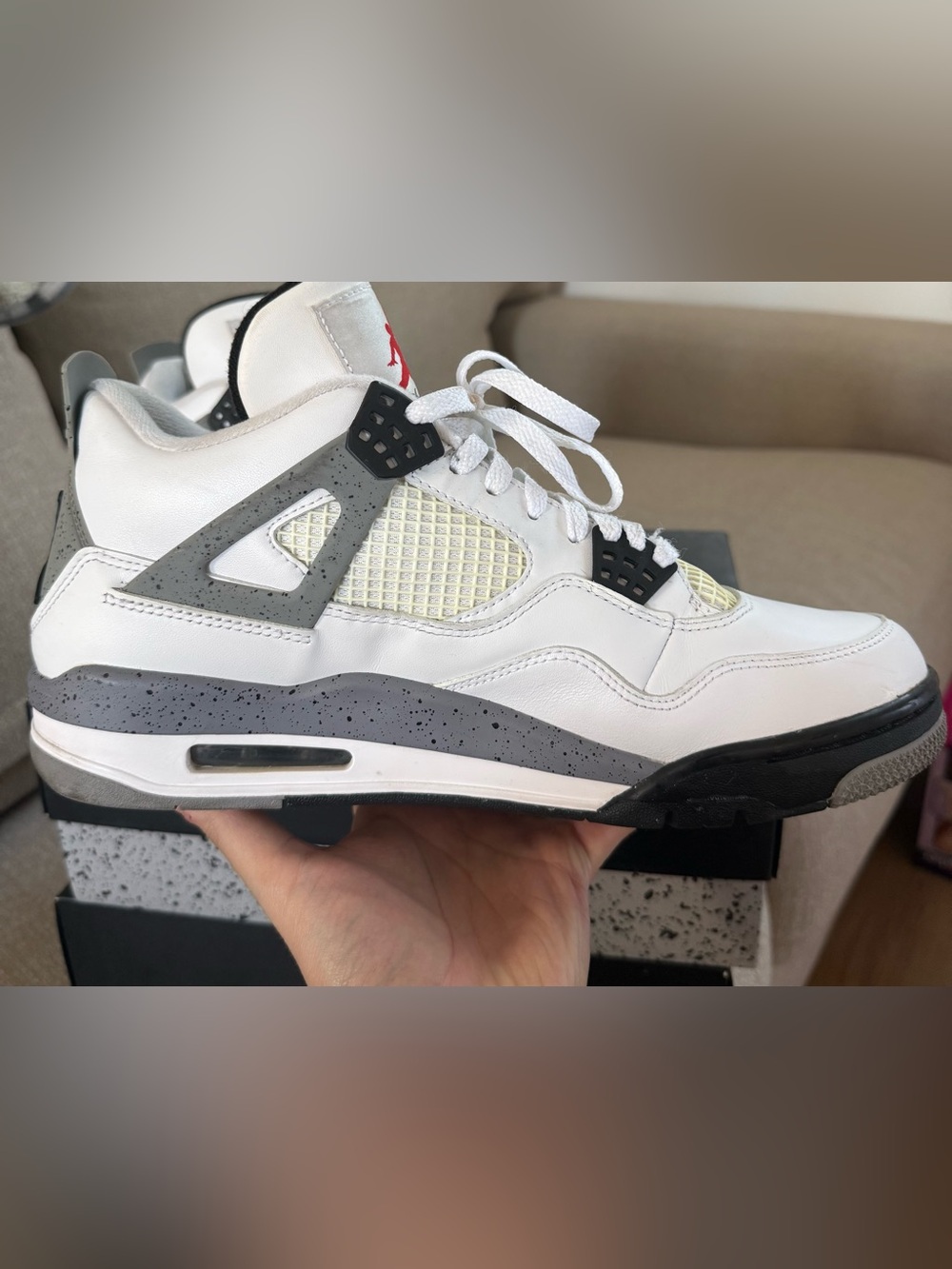 Nike Air Jordan 4 Retro White Cement 2012 Size 10.5 - Picture 5 of 8